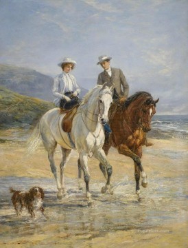 印象派 Painting - ヘイウッド・ハーディ乗馬スポーツによるカップルミーティング